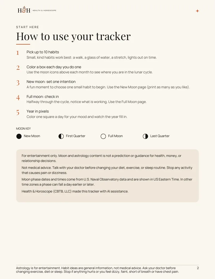 Sample page: how to use your tracker